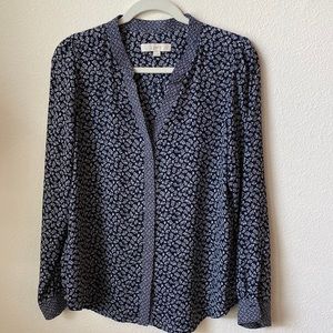 Loft Blue Patterned Blouse